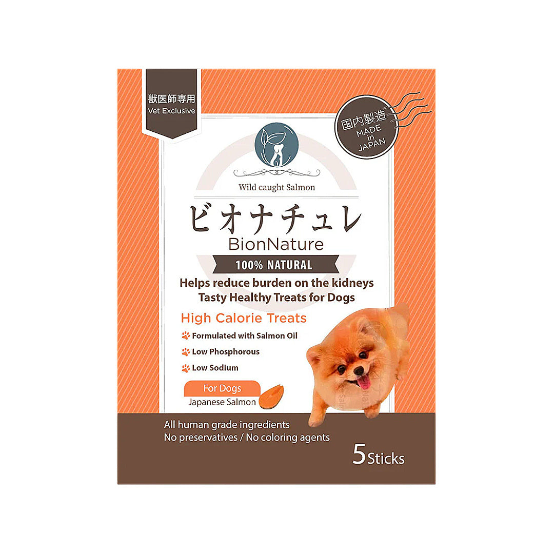 BionNature Dog Treats | For Dogs | 5 Sticks | Kidney Support | High Calorie Salmon | Free Delivery over $50