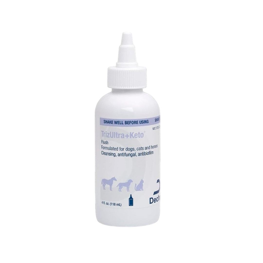 TrizUltra + Keto Flush for dogs, cats & horses – cleansing, antifungal, antibiofilm ear care solution