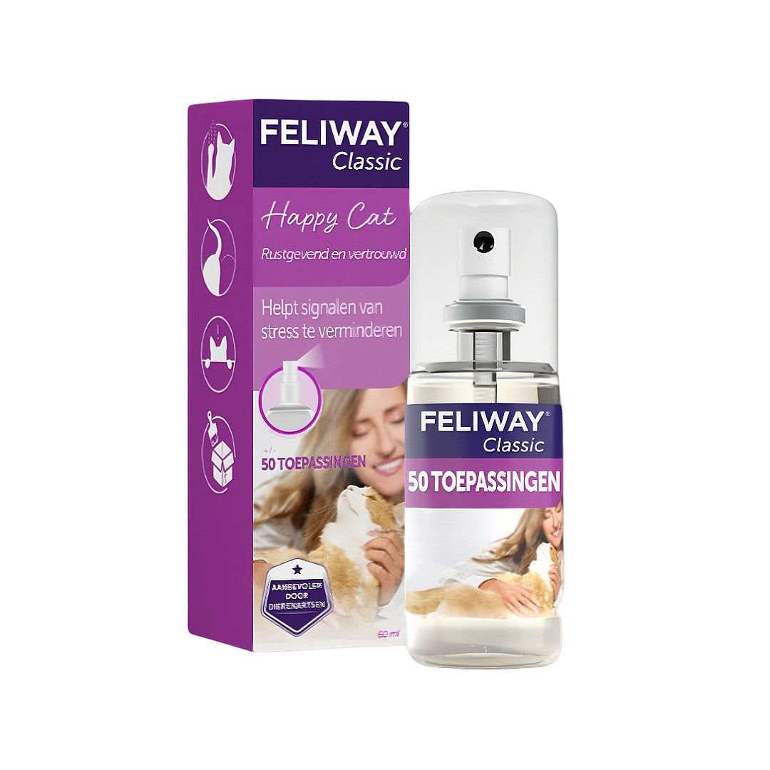 Feliway Classic cat calming spray for stress relief, 50 applications, pet anxiety solution