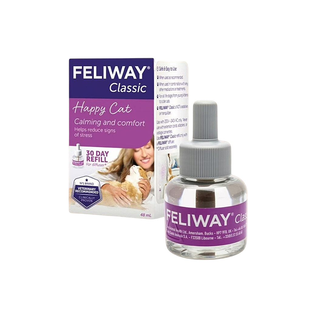 Feliway Classic cat calming refill for diffuser, reduces stress, 48ml bottle with packaging
