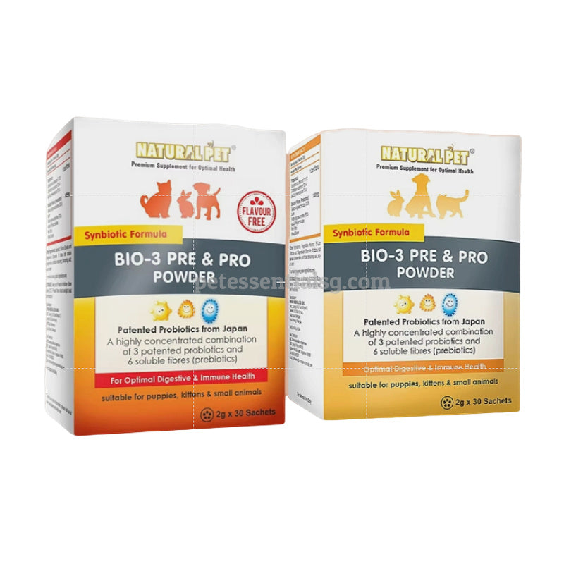 Natural Pet BIO-3 Pre & Pro Powder for puppies, kittens & small animals – probiotic supplement for digestive & immune health
