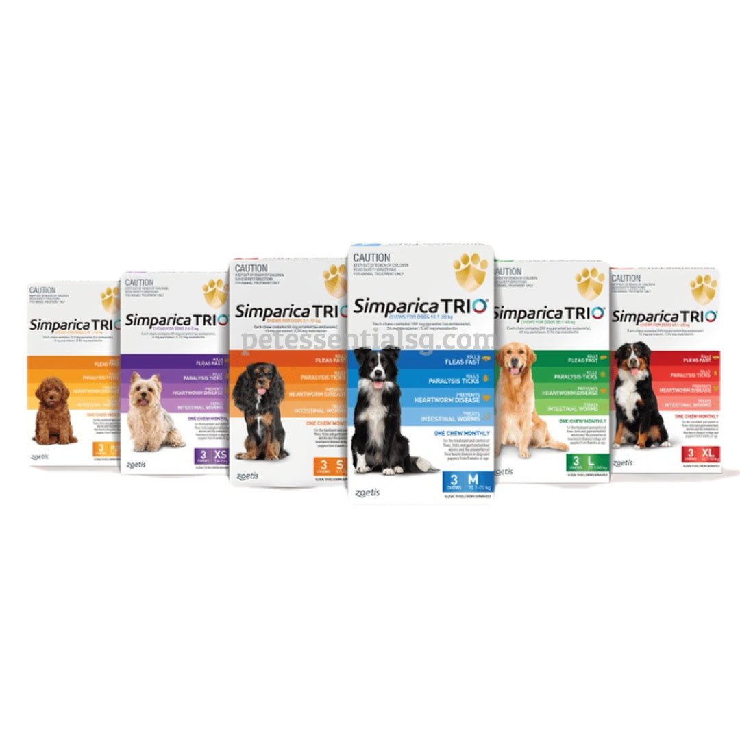 Simparica TRIO for dogs – flea, tick & heartworm protection in chewable tablets, multiple sizes