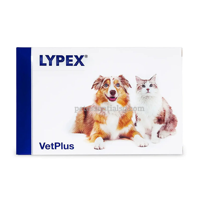 LYPEX VetPlus dog and cat supplement box with happy pets, ideal for pet health and wellness