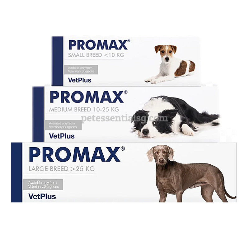 Promax flea & tick treatment for small, medium & large dogs by VetPlus, available from vets