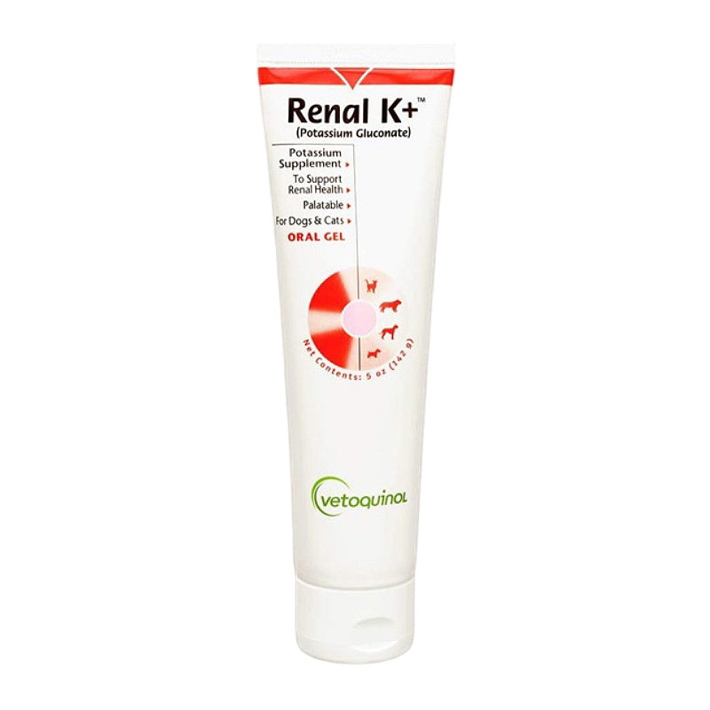 Renal K+ potassium supplement oral gel for dogs and cats to support kidney health, palatable pet vitamin