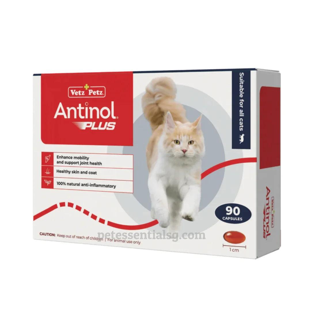 Vetz Petz Antinol Plus for cats – 90 capsules supporting joint health, skin & coat, natural anti-inflammatory