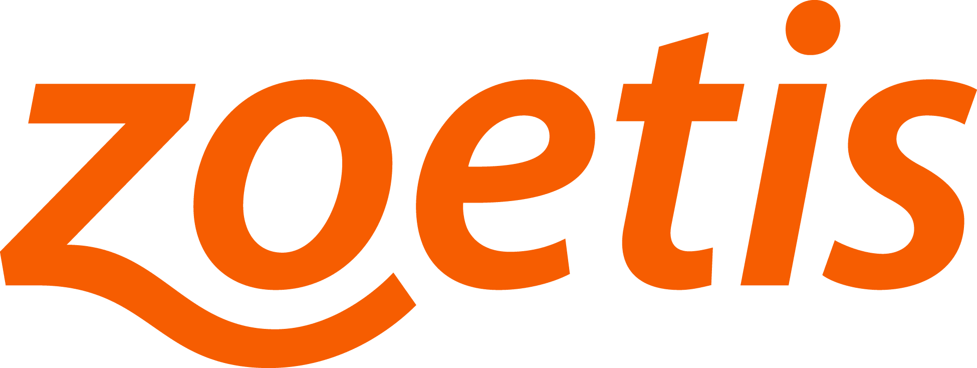 Zoetis logo in bold orange text on white background
